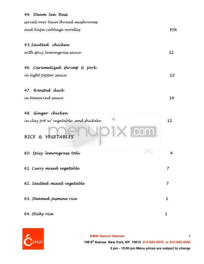 O Mai - New York, NY menu_pic