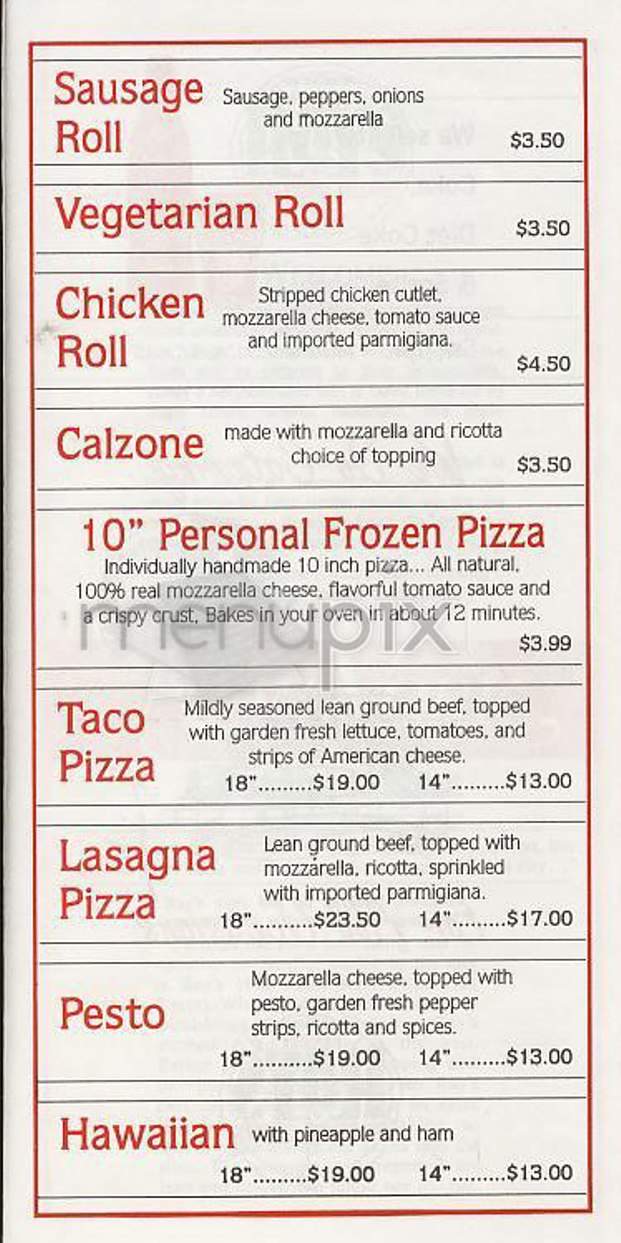 Ray's Pizza - New York, NY menu_pic
