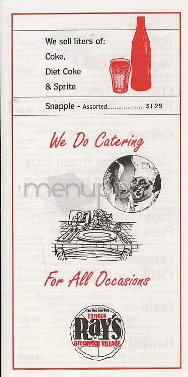 Ray's Pizza - New York, NY menu_pic