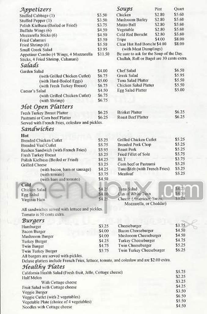 The Original Christine's Rest. - New York, NY menu_pic