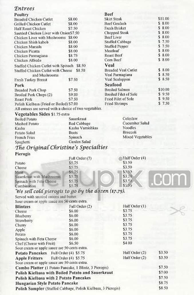 The Original Christine's Rest. - New York, NY menu_pic