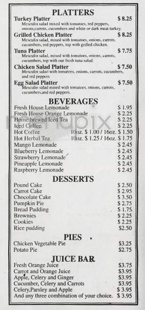 Original Sandwich Shoppe - New York, NY menu_pic