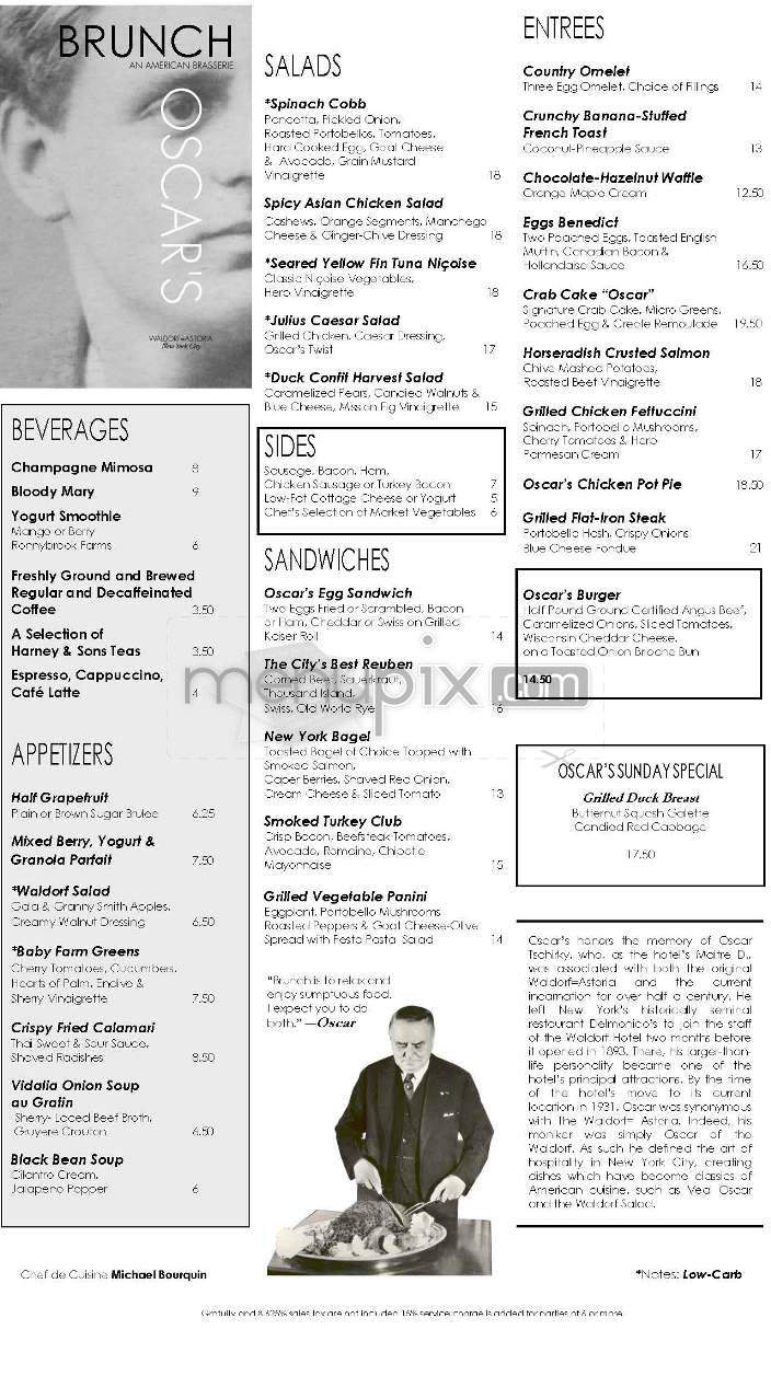 Oscar's (Waldorf Astoria) - New York, NY menu_pic
