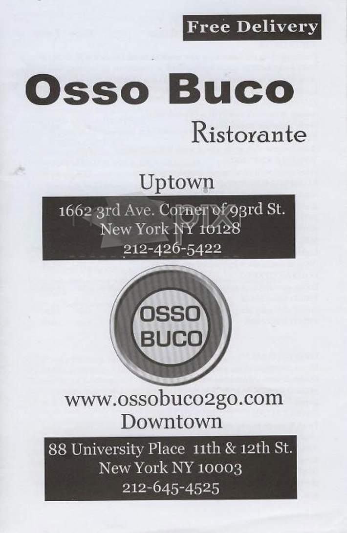 Osso Buco - New York, NY menu_pic