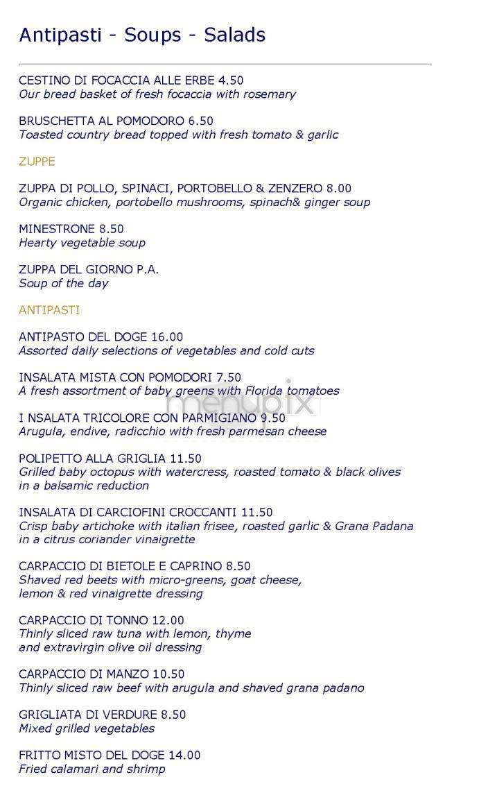 Osteria al Doge - New York, NY menu_pic