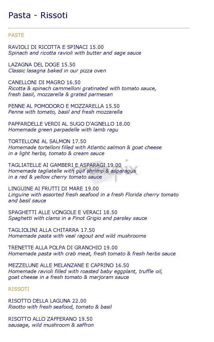 Osteria al Doge - New York, NY menu_pic