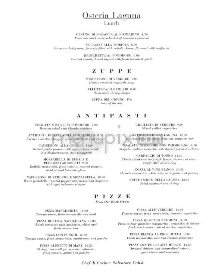 Osteria Laguna - New York, NY menu_pic