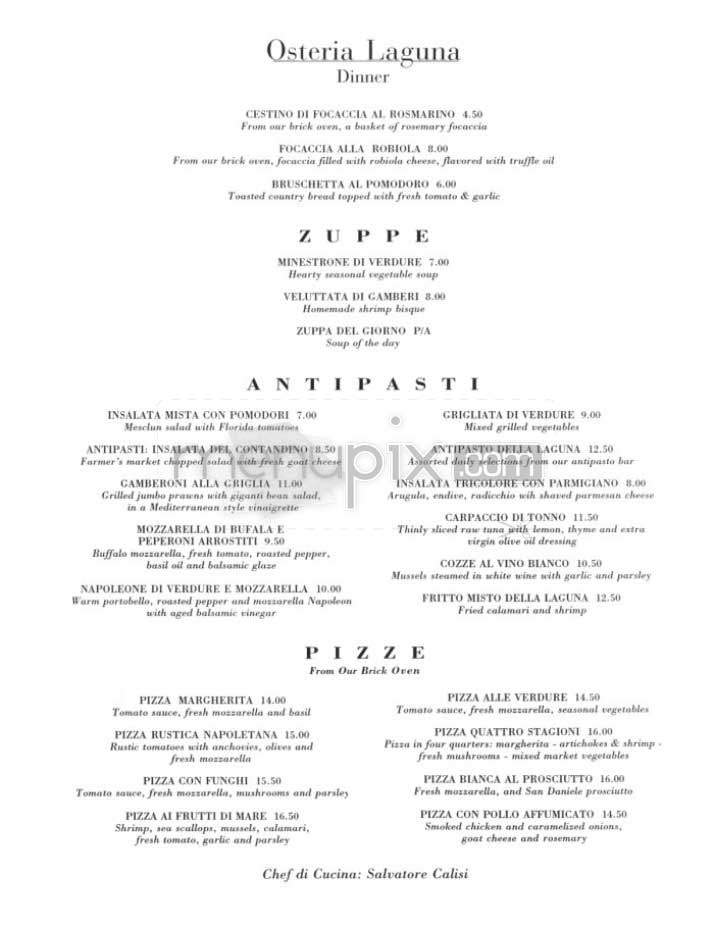 Osteria Laguna - New York, NY menu_pic