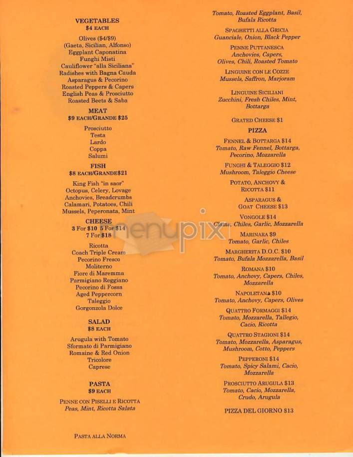 Otto Enoteca Pizzeria - New York, NY menu_pic