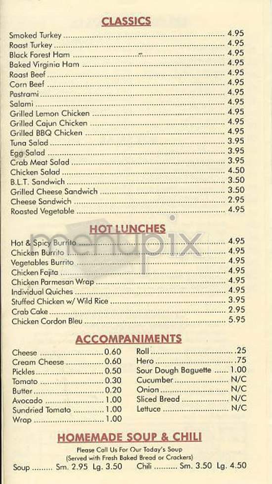 Oxford Catering Cafe - New York, NY menu_pic