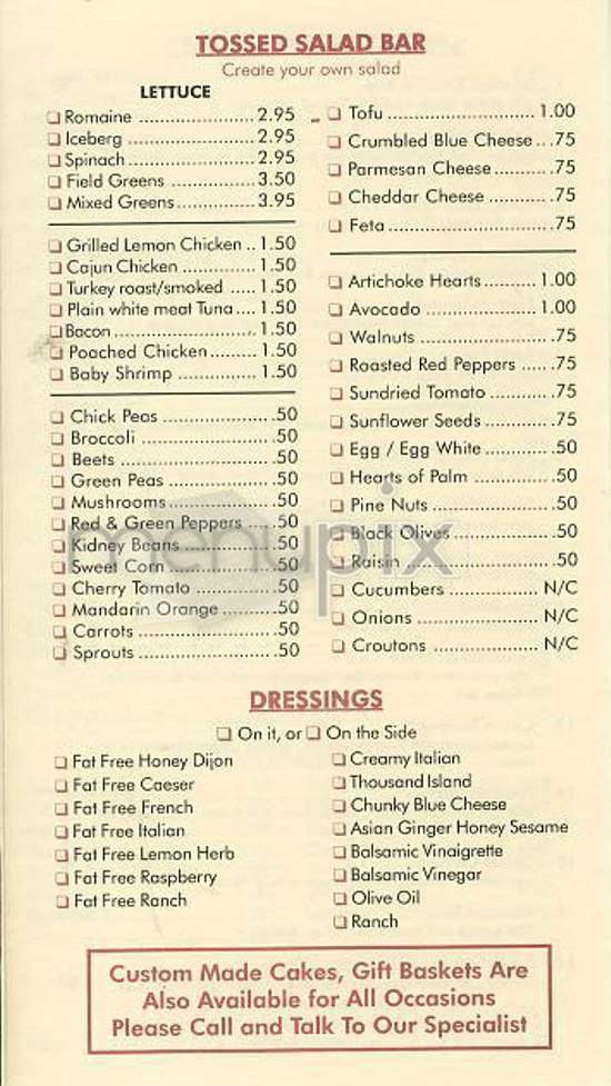 Oxford Catering Cafe - New York, NY menu_pic