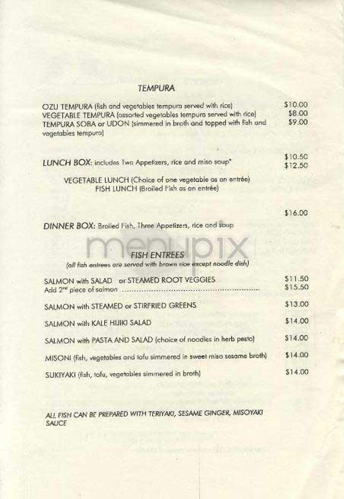 Ozu - New York, NY menu_pic