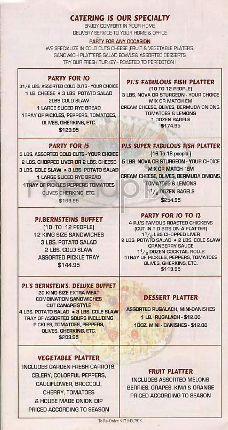 PJ Bernstein - New York, NY menu_pic