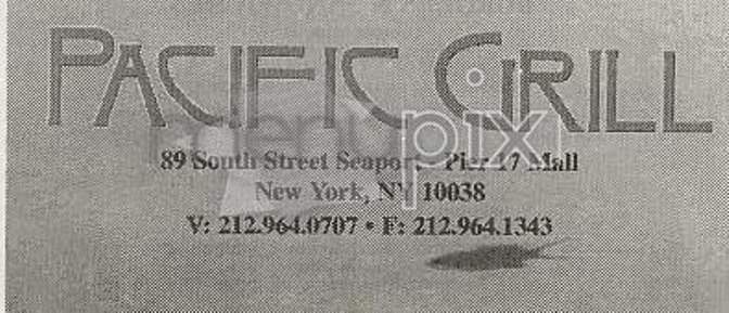 Pacific Grill - New York, NY menu_pic