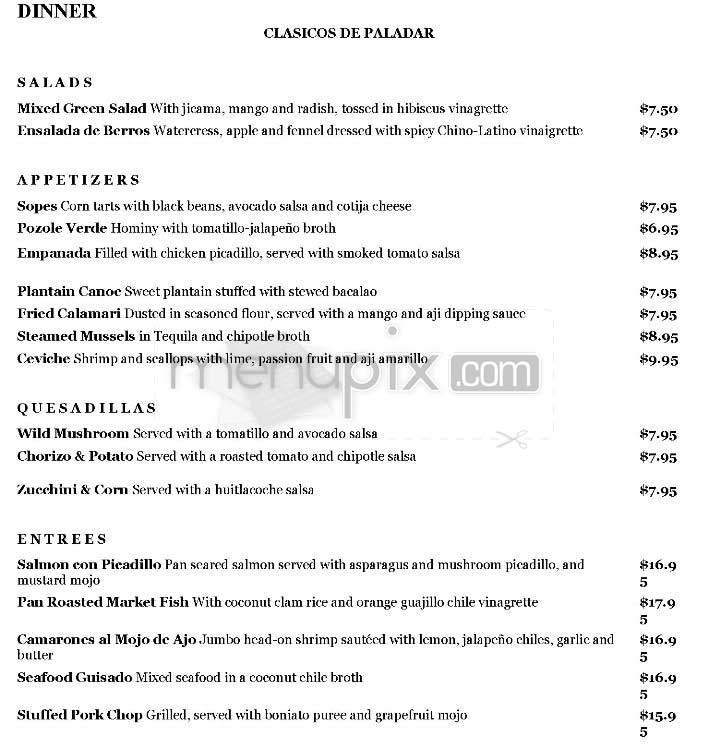 Paladar - New York, NY menu_pic