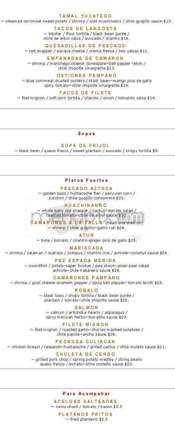 Pampano - New York, NY menu_pic