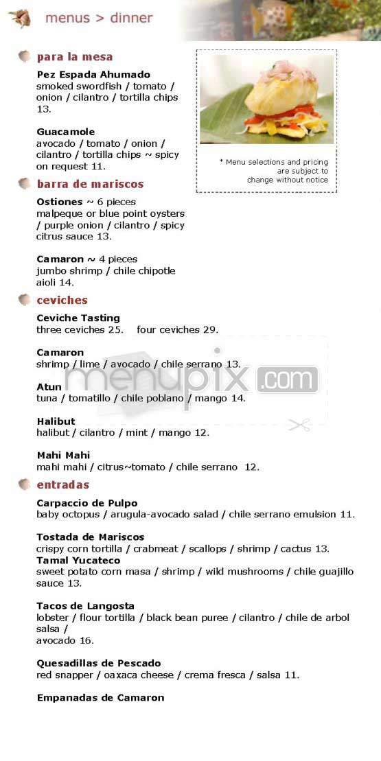 Pampano Taqueria - New York, NY menu_pic