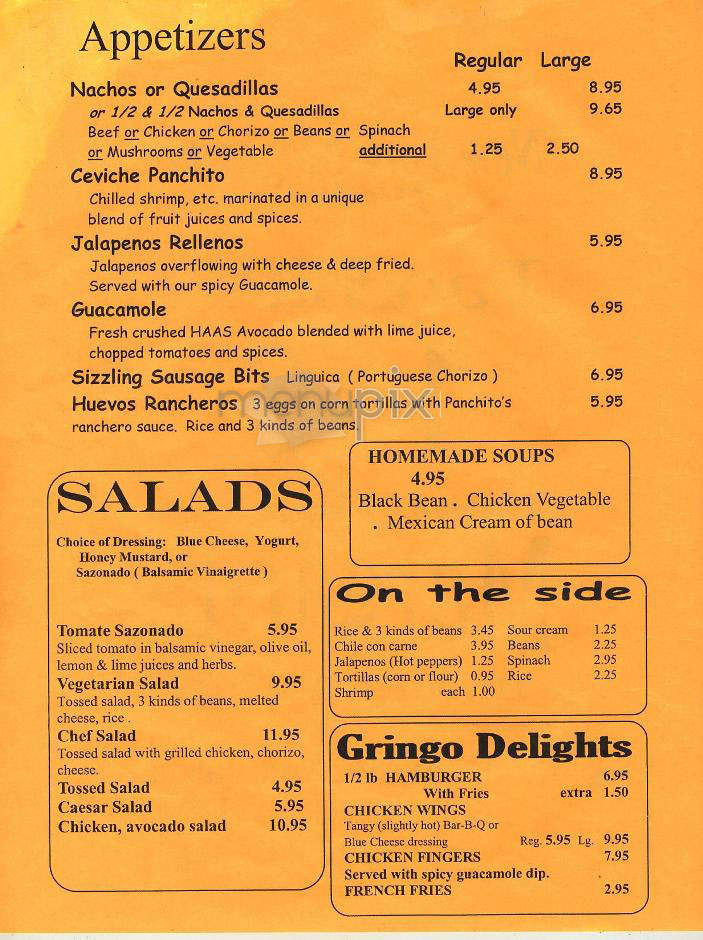 Panchito's - New York, NY menu_pic