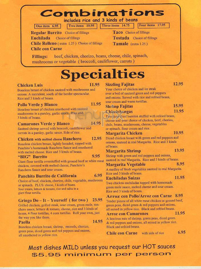 Panchito's - New York, NY menu_pic