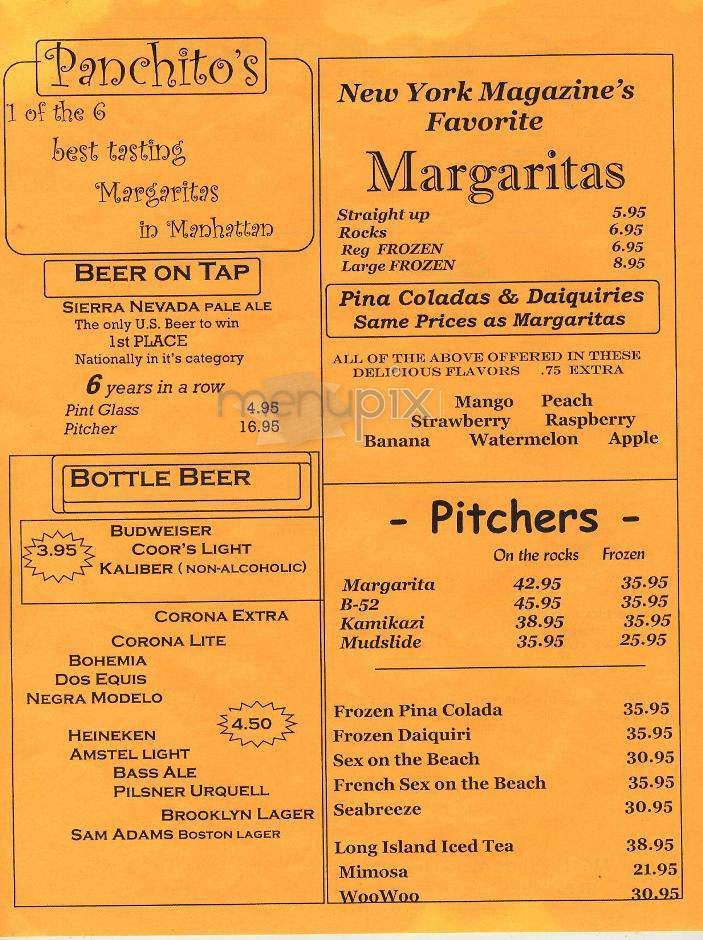 Panchito's - New York, NY menu_pic