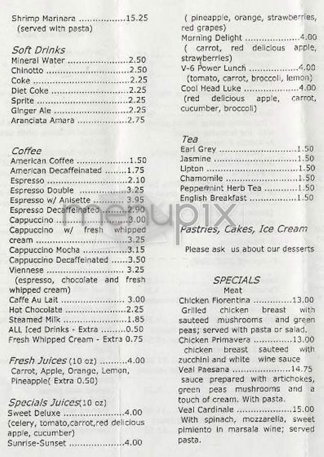 Pane e Cioccolato - New York, NY menu_pic