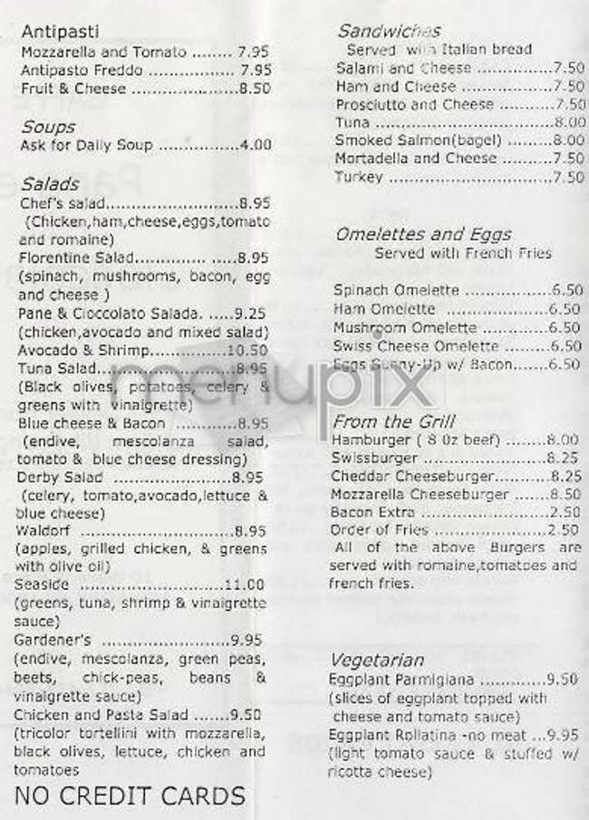 Pane e Cioccolato - New York, NY menu_pic