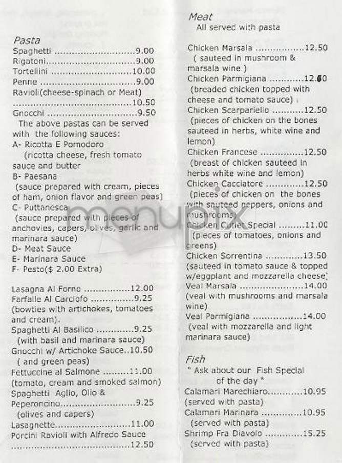 Pane e Cioccolato - New York, NY menu_pic