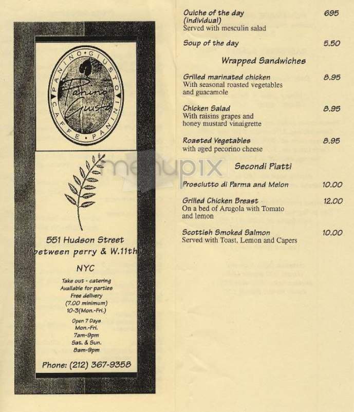 Panino Giusto - New York, NY menu_pic