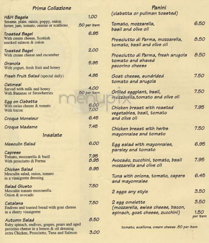 Panino Giusto - New York, NY menu_pic