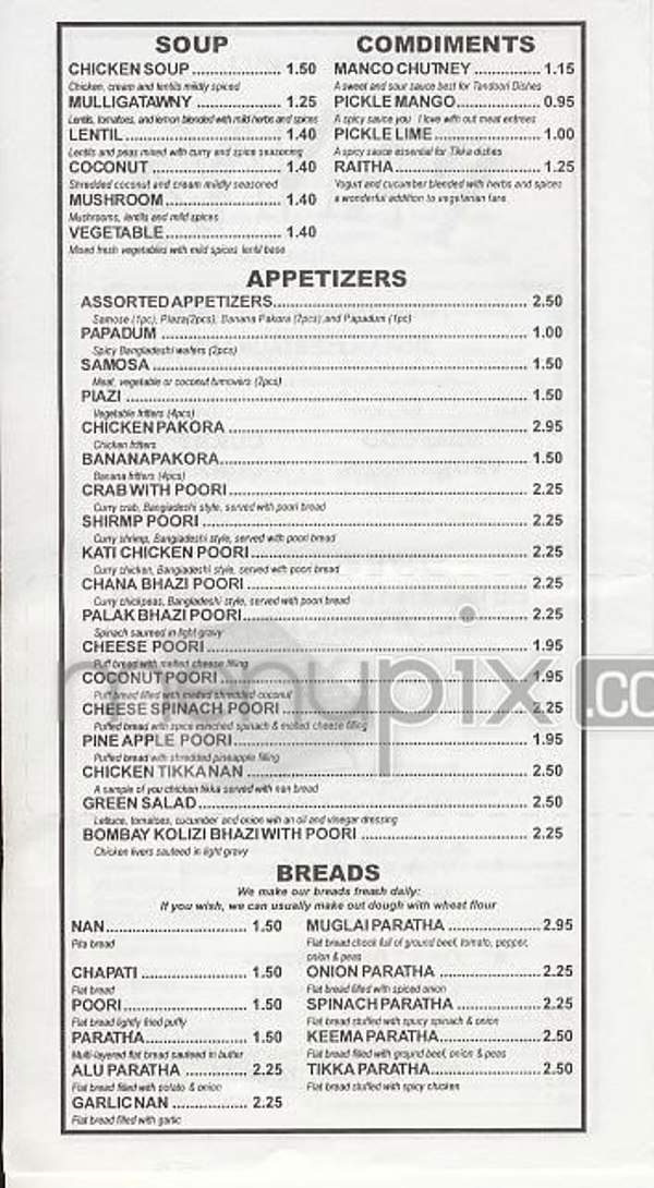 Panna India Cuisine - New York, NY menu_pic