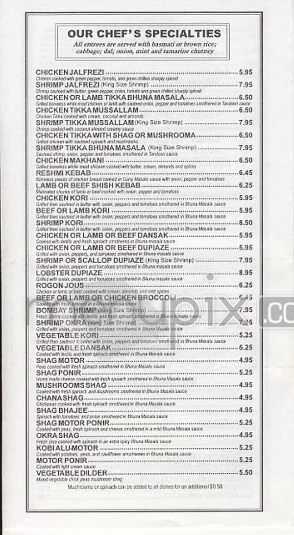 Panna India Cuisine - New York, NY menu_pic