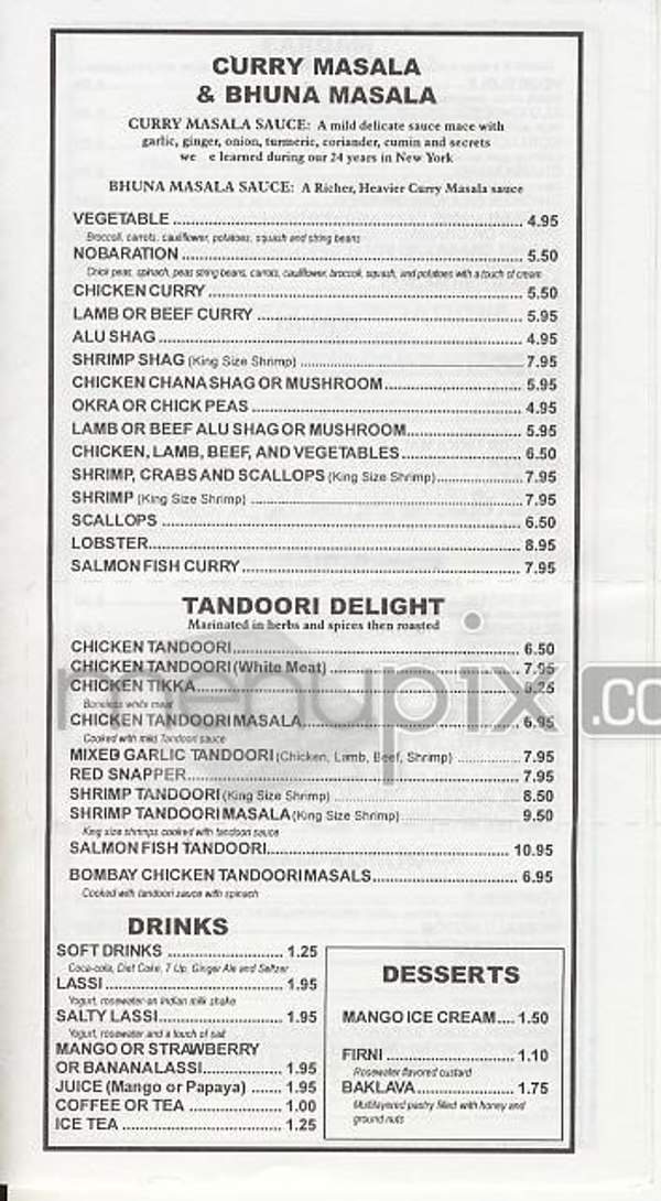 Panna India Cuisine - New York, NY menu_pic