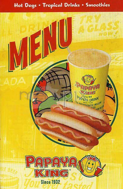Papaya King - New York, NY menu_pic
