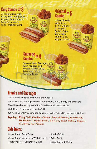 Papaya King - New York, NY menu_pic