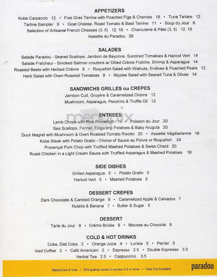 Paradou - New York, NY menu_pic