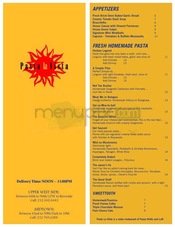 Pasta la Vista - New York, NY menu_pic