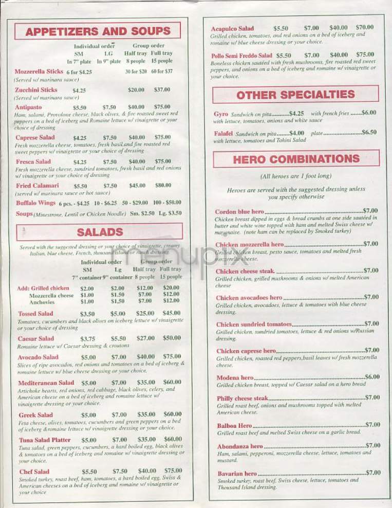 Pastafina - New York, NY menu_pic
