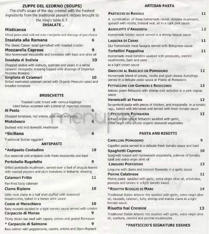 Pasticcio - New York, NY menu_pic