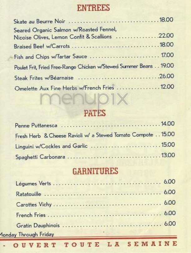 Pastis - New York, NY menu_pic