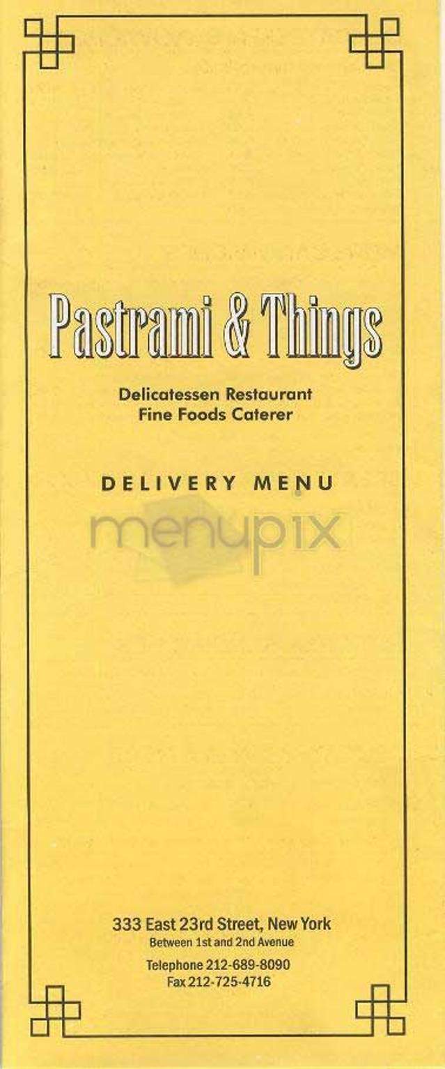 Pastrami & Things - New York, NY menu_pic