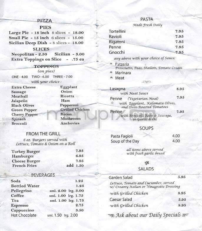 Patzeria - New York, NY menu_pic