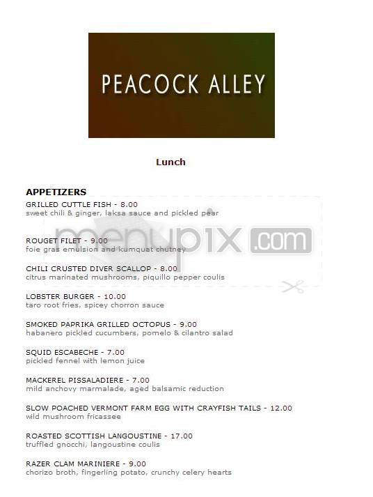 Peacock Alley - New York, NY menu_pic