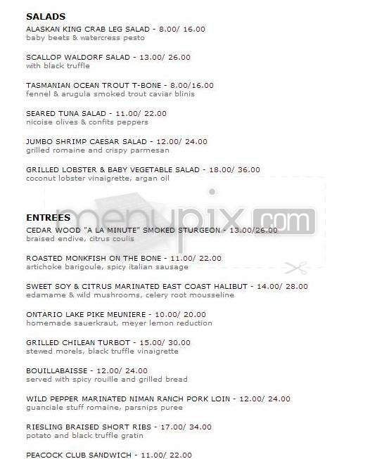 Peacock Alley - New York, NY menu_pic