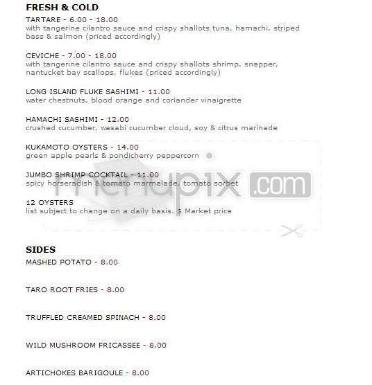 Peacock Alley - New York, NY menu_pic
