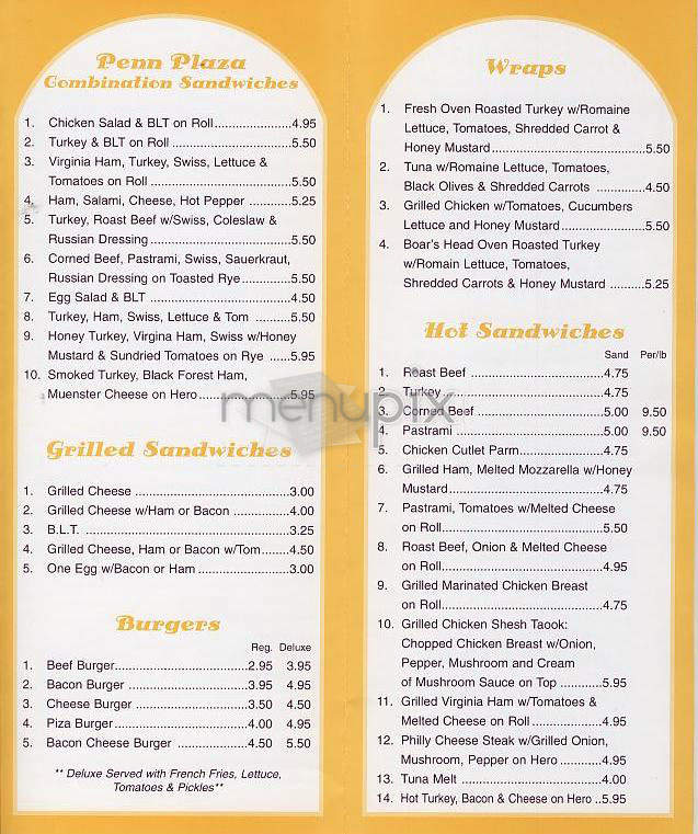 Penn Plaza Gourmet Deli - New York, NY menu_pic