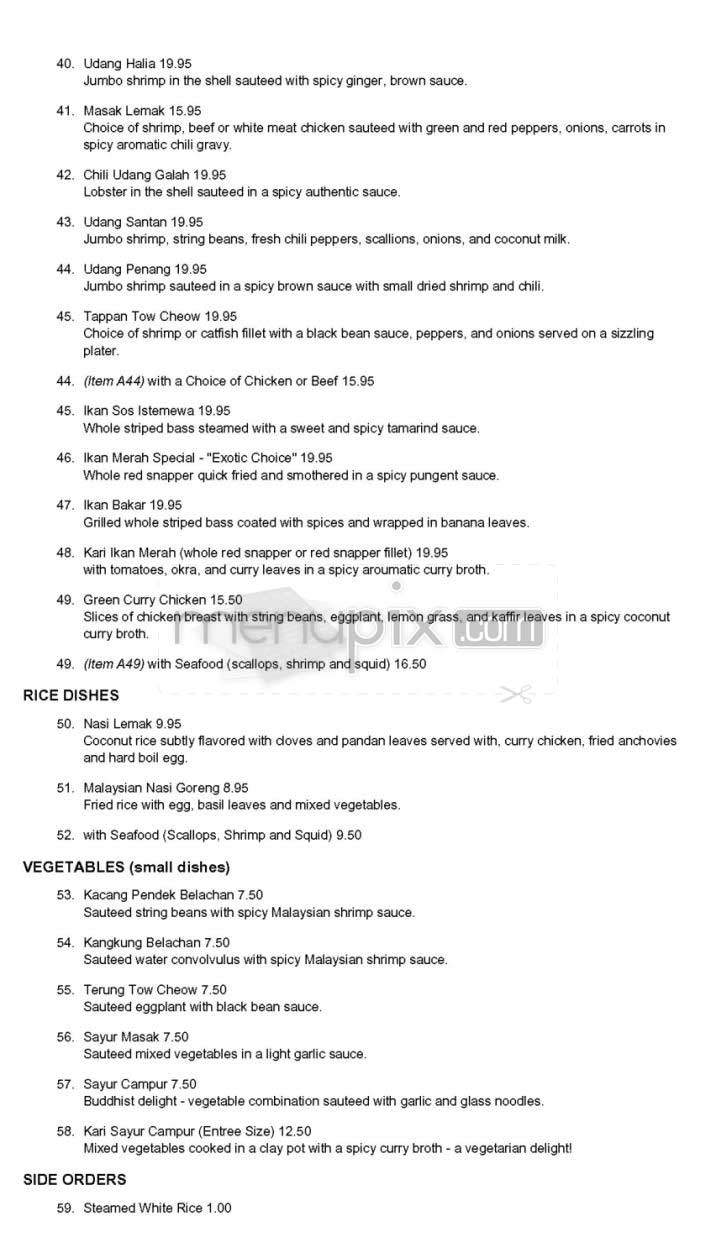 Penang - New York, NY menu_pic