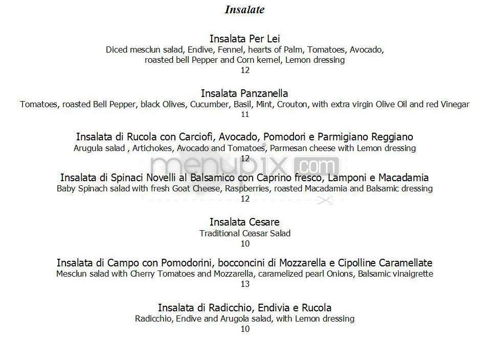 Per Lei - New York, NY menu_pic