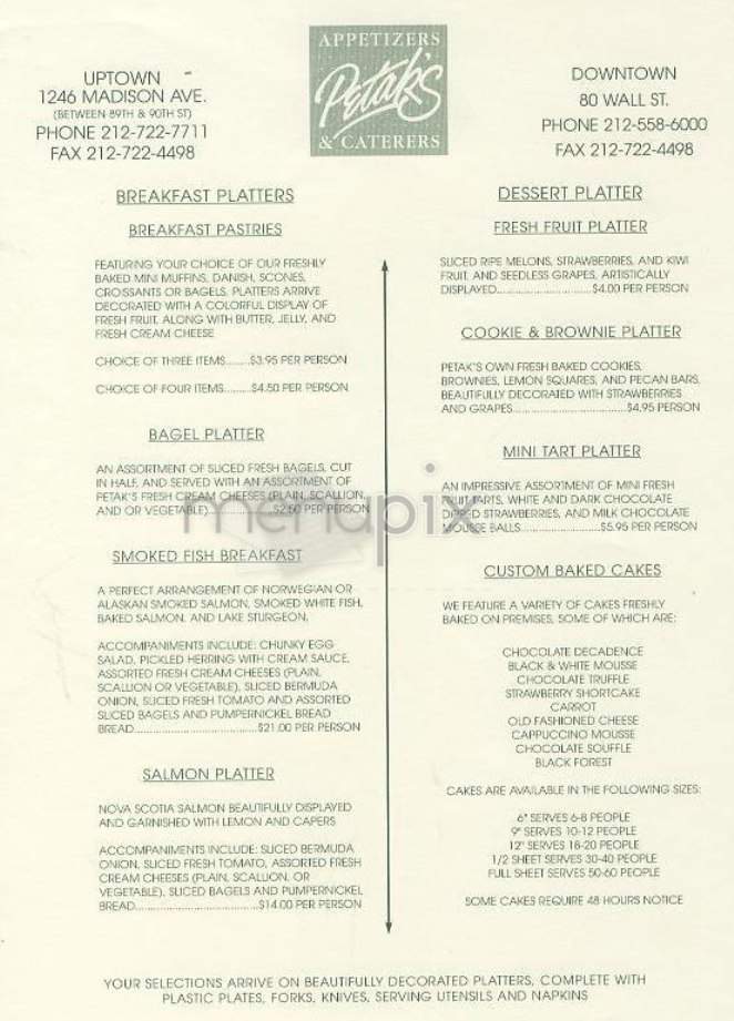 Petak's - New York, NY menu_pic