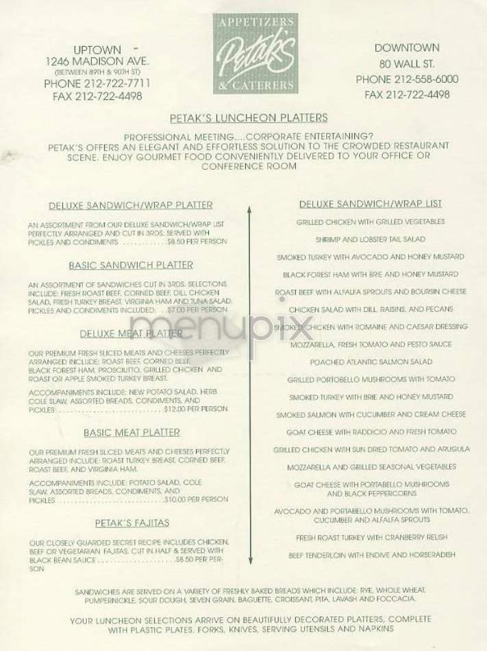 Petak's - New York, NY menu_pic