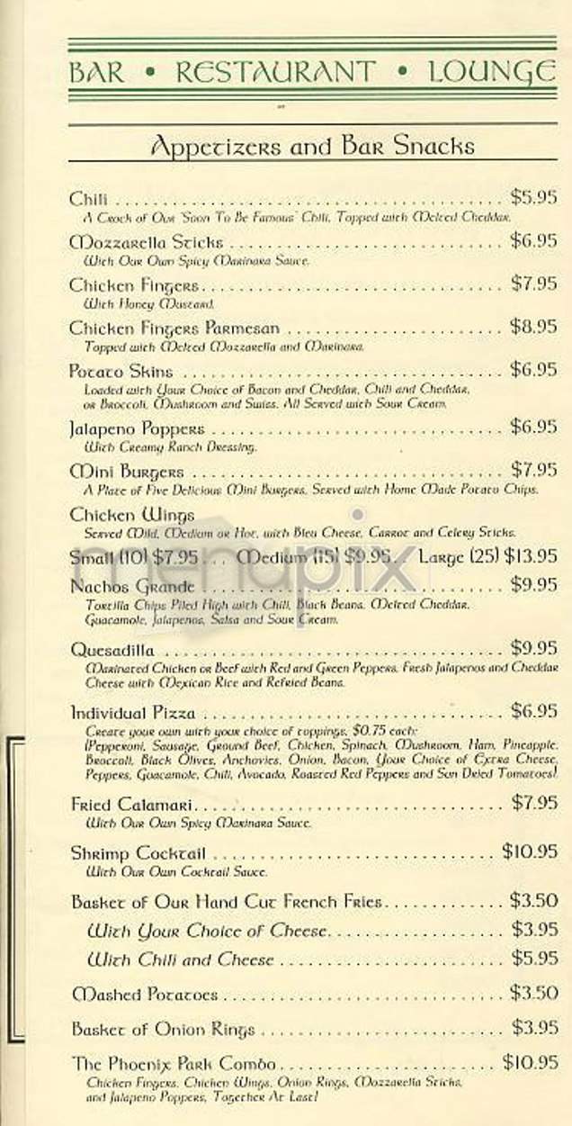 Phoenix Park - New York, NY menu_pic